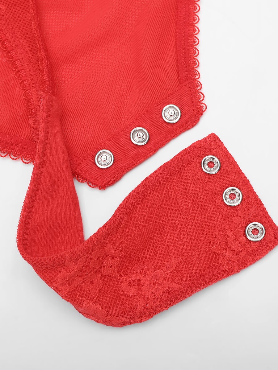 Seamless Sexy Deep V-Neck Lace Shaping Thong Bodysuit