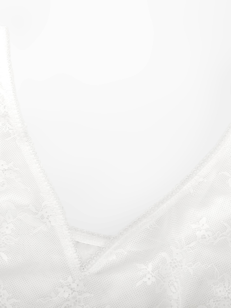 Sexy Seamless Deep V-Neck Lace Shaping Thong Bodysuit