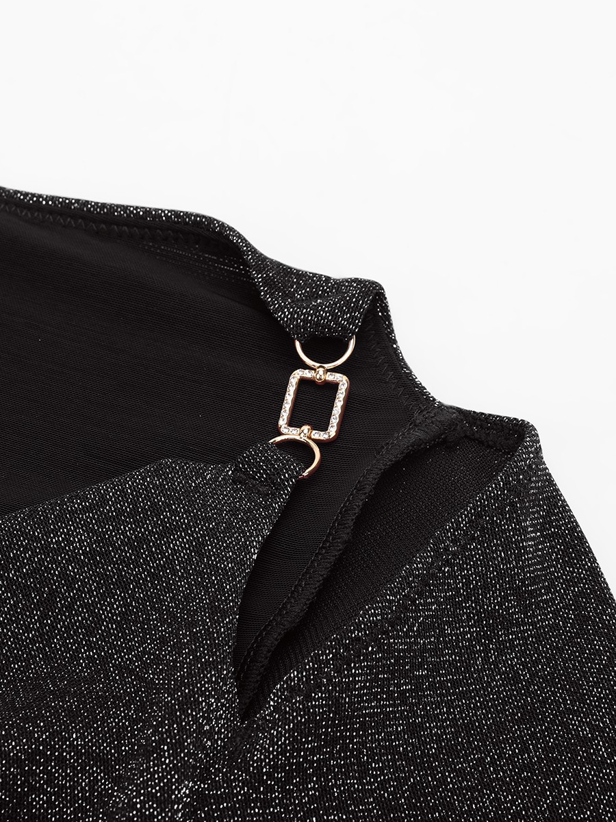 Shiny Draped Neck Shapewear Bodysuit with Built In Bra and Thong Snap Crotch