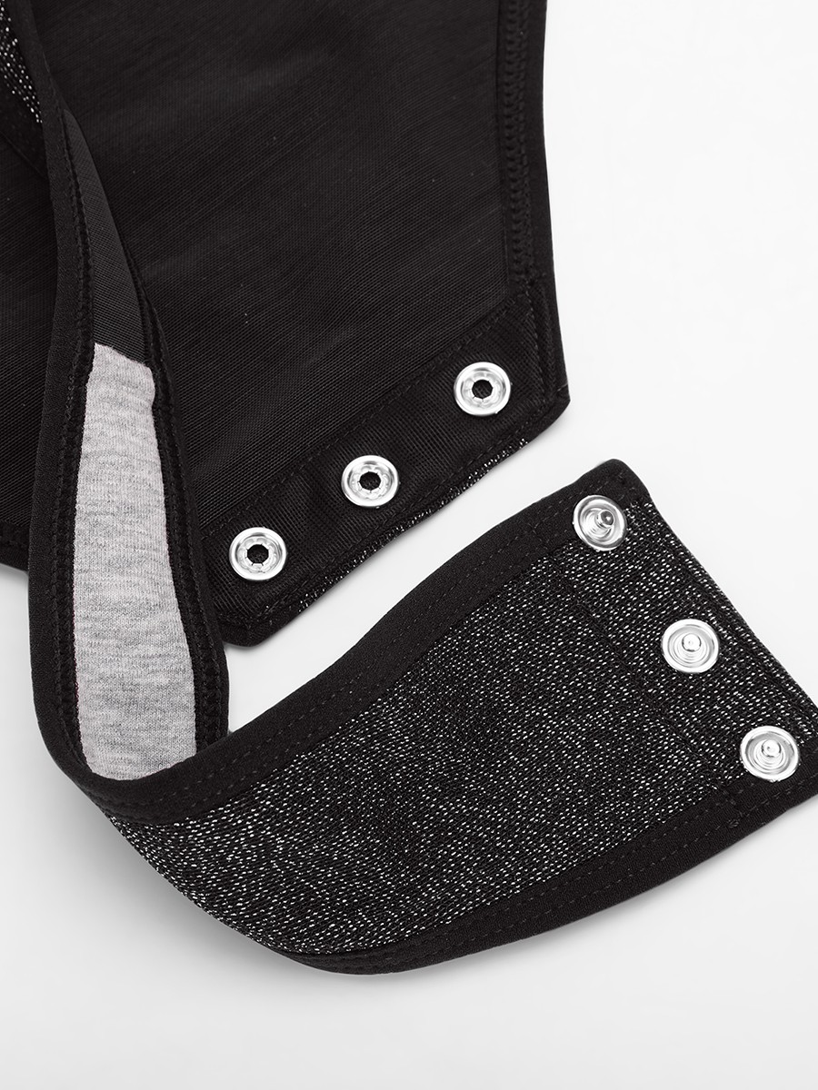 Shiny Draped Neck Shapewear Bodysuit with Built In Bra and Thong Snap Crotch