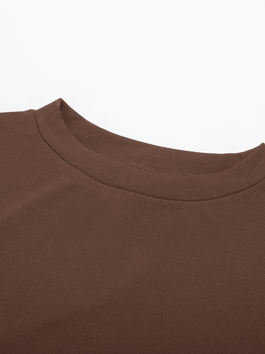 Round Neck Seamless Waist and Snap Crotch Briefs Bodysuit