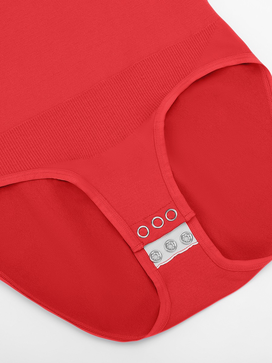 Women Seamless Waist and Snap Crotch Briefs Bodysuit