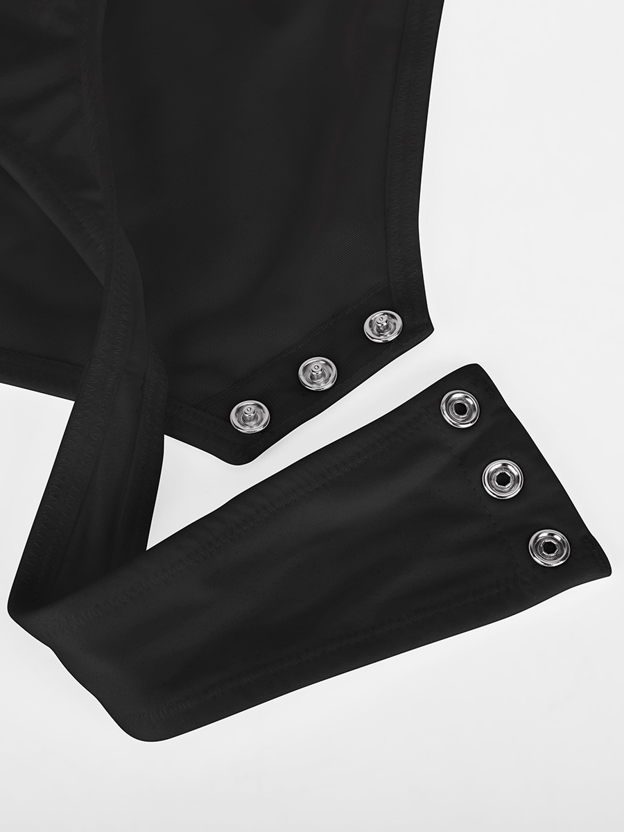 Lace V-Neck T-Back Waist and Abdomen Shaping Thong Bodysuit