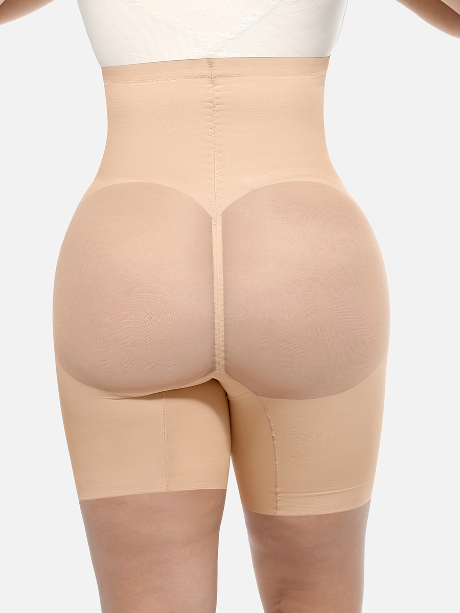 Seamless Adhesive High-Waisted Butt Lift & Slimming Mid-Thigh Shaper Shorts