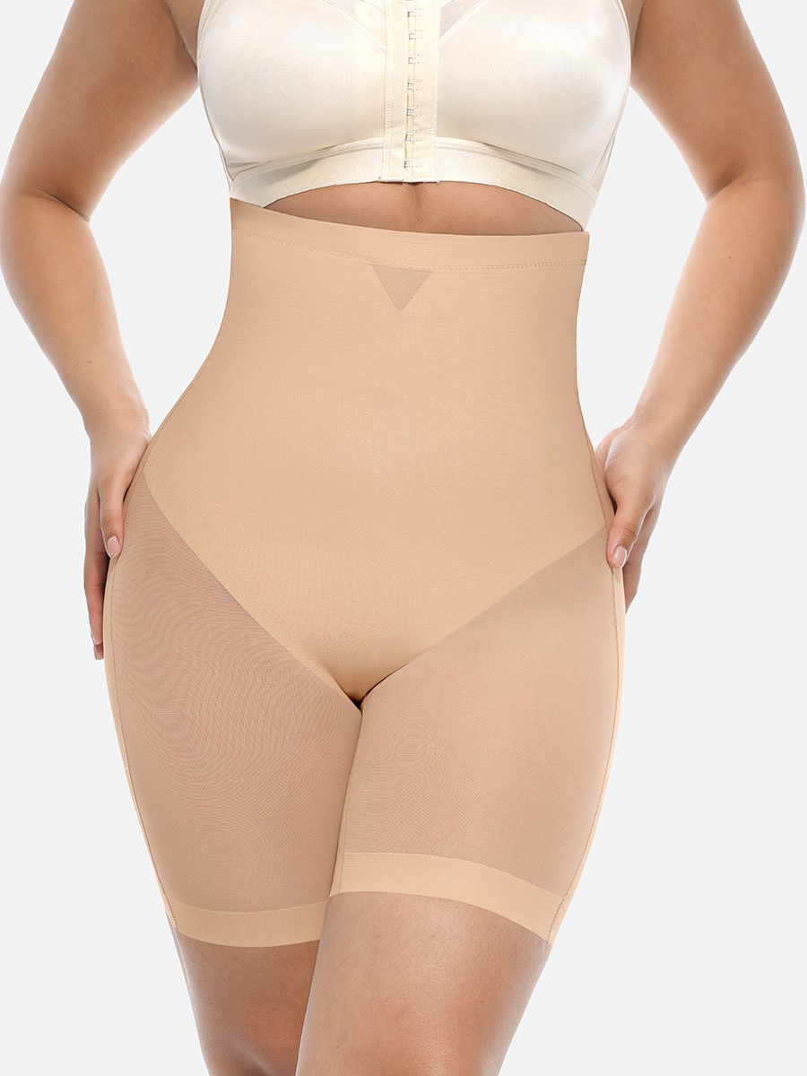 Seamless Adhesive High-Waisted Butt Lift & Slimming Mid-Thigh Shaper Shorts