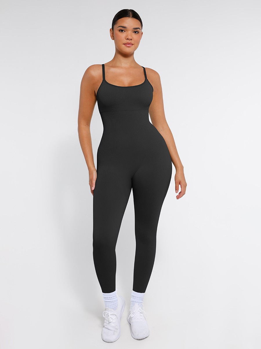 Seamless Tummy Control Jumpsuit with Removable Cups