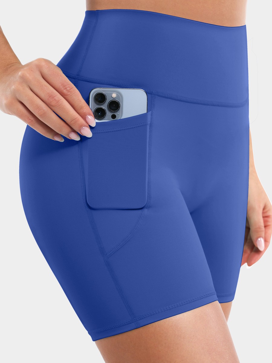 Wholesale Breathable Performance Shorts High Waist Sculpting Anti Bacterial Lining & Pockets