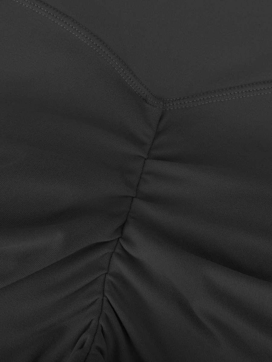 Hot Selling Solid Spandex/Nylon Workout High Waist Ruched Butt Lifting Leggings Side Pockets Gym Clothes