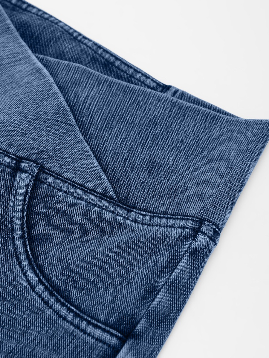 Jeans Leggings Mid Fashion-Forward Side Pockets Sculpting Women's Four-Way Pants Athleisure Wear Women