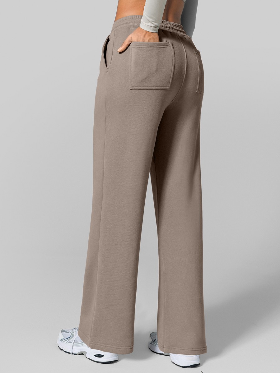 Bulk Athleisure Wide Leg Sweatpants Adjustable Drawstring Side Pockets Soft Fabric