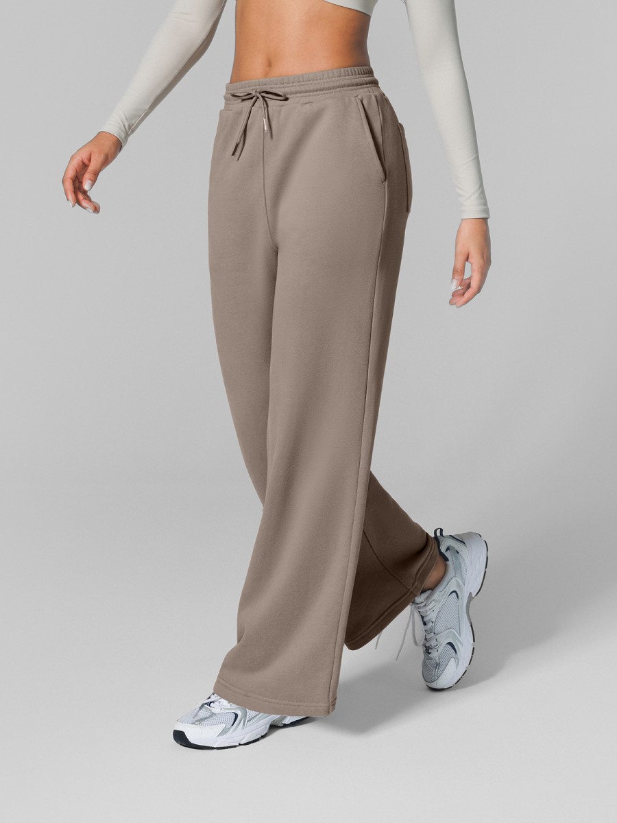 Bulk Athleisure Wide Leg Sweatpants Adjustable Drawstring Side Pockets Soft Fabric