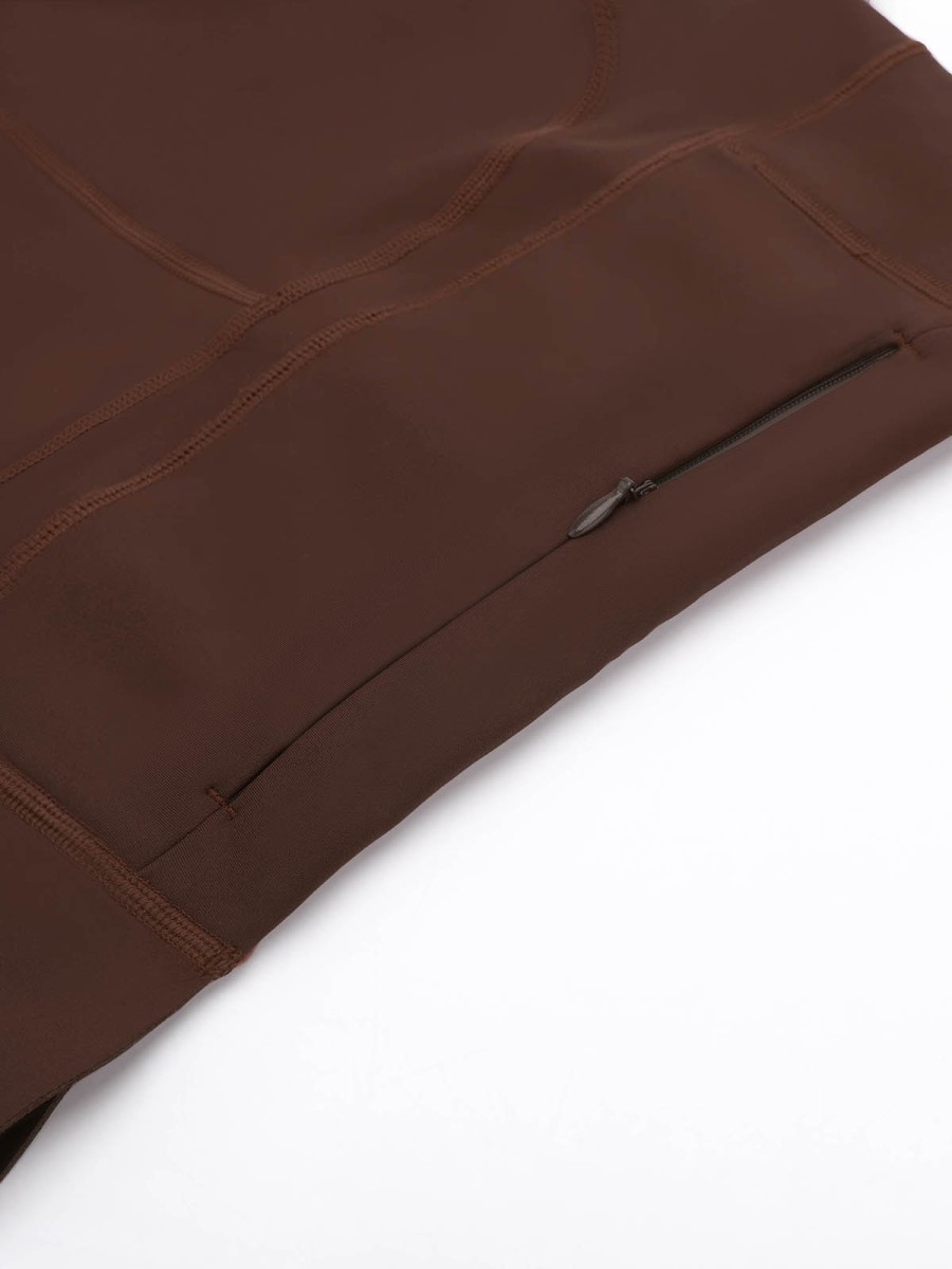 Hot-selling Women High Rise Side Pockets Fleece Lined Breathable Four-Way Stretch Leggings