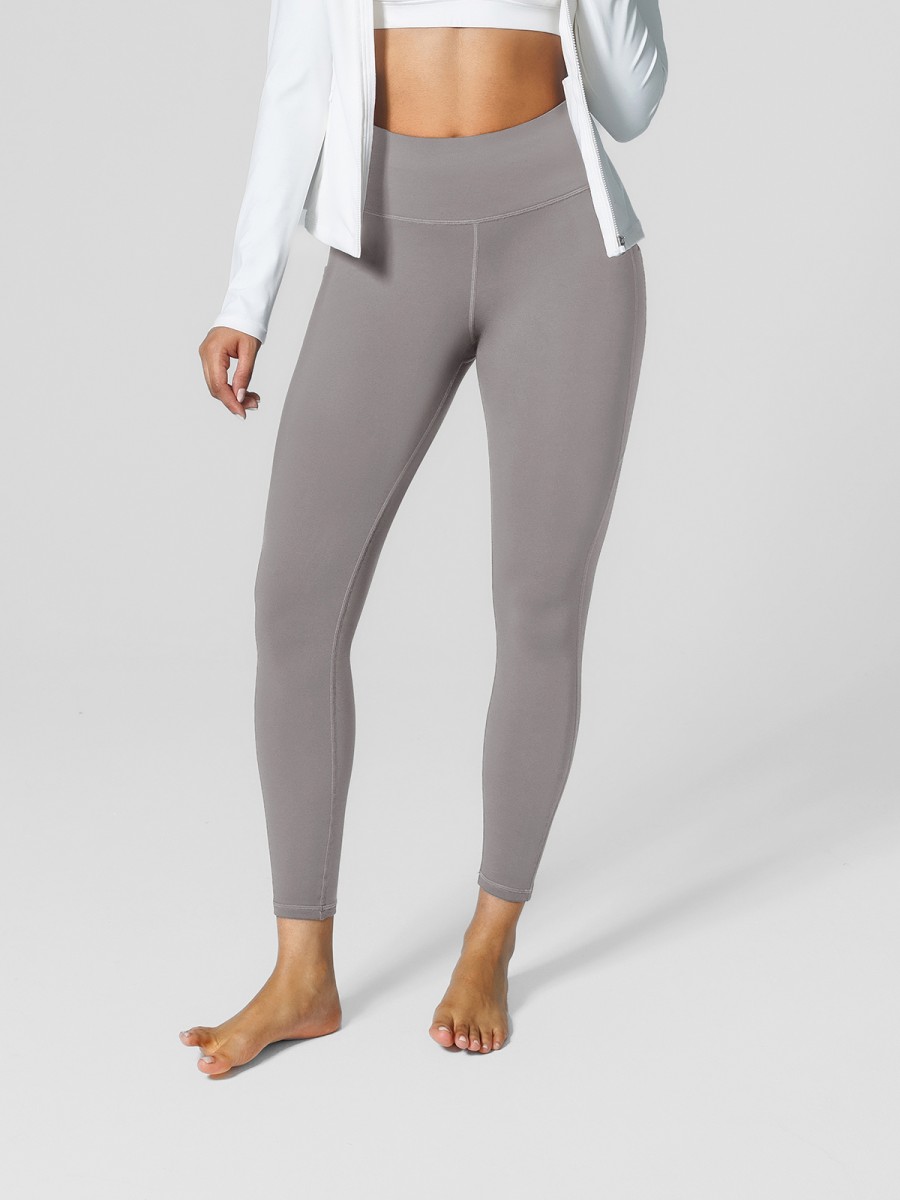 Custom Hot-selling Women's High Rise Side Pockets Fleece Lined Breathable Four-Way Stretch Leggings