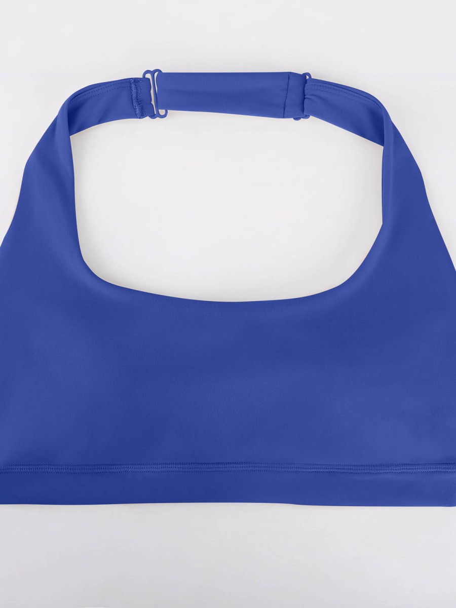 Square Neck Halter Sports Bra 4 Way Stretch Removable Pads