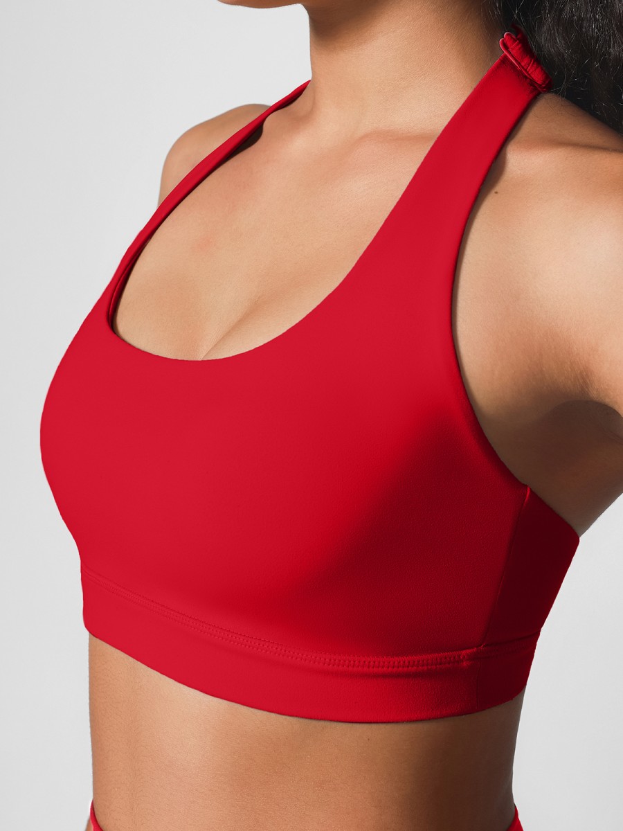 Women Criss Cross Strap Sports Training Bra Top