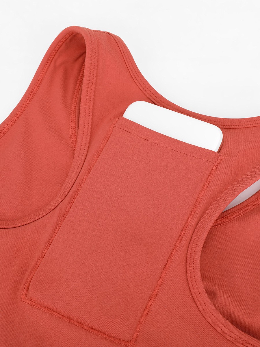 Active High Impact Sports Bra Breathable Eco-Friendly Zipper Gym Bra Girls Street Sports Bra with Pocket