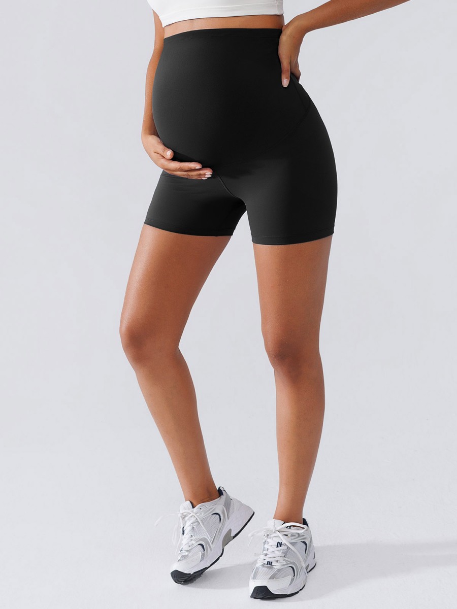 Scrunch Butt High-Waisted Maternity Shorts Ultra-Soft 4-Way Stretch Belly Support