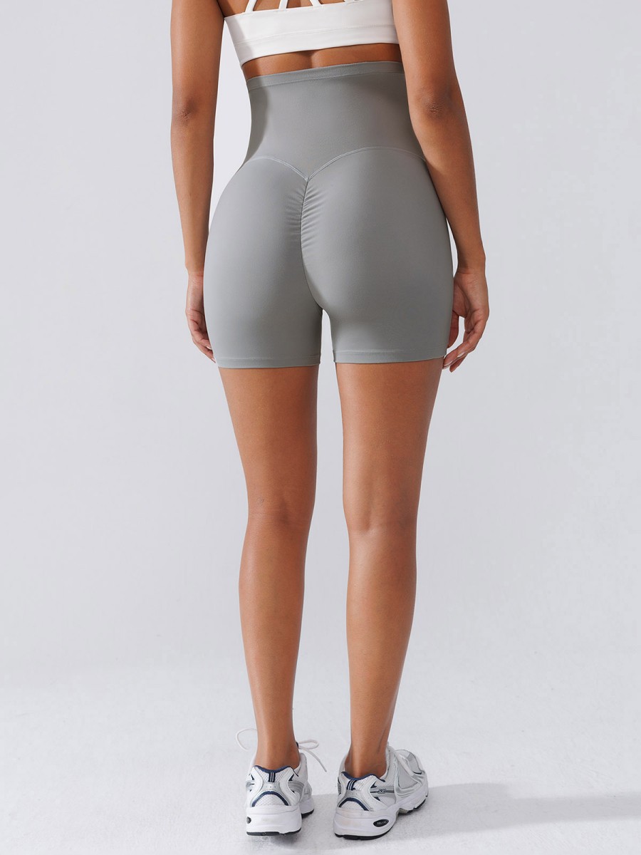 Maternity-Friendly Peach Lift High-Waisted Shorts 4-Way Stretch Breathable Belly Support