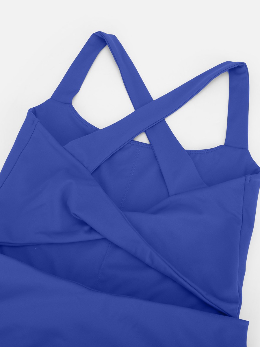 CrissCross Back Front Sun Protection Breathable Women Fitness Tennis Dress for Women