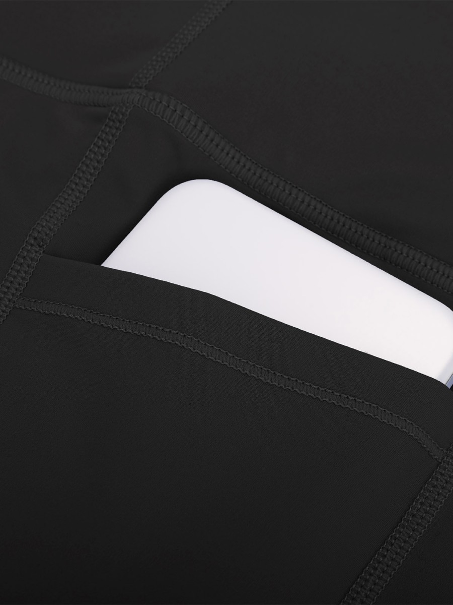 High Stretch Peach Hip Yoga Pants Elastic Waist Functional Pockets