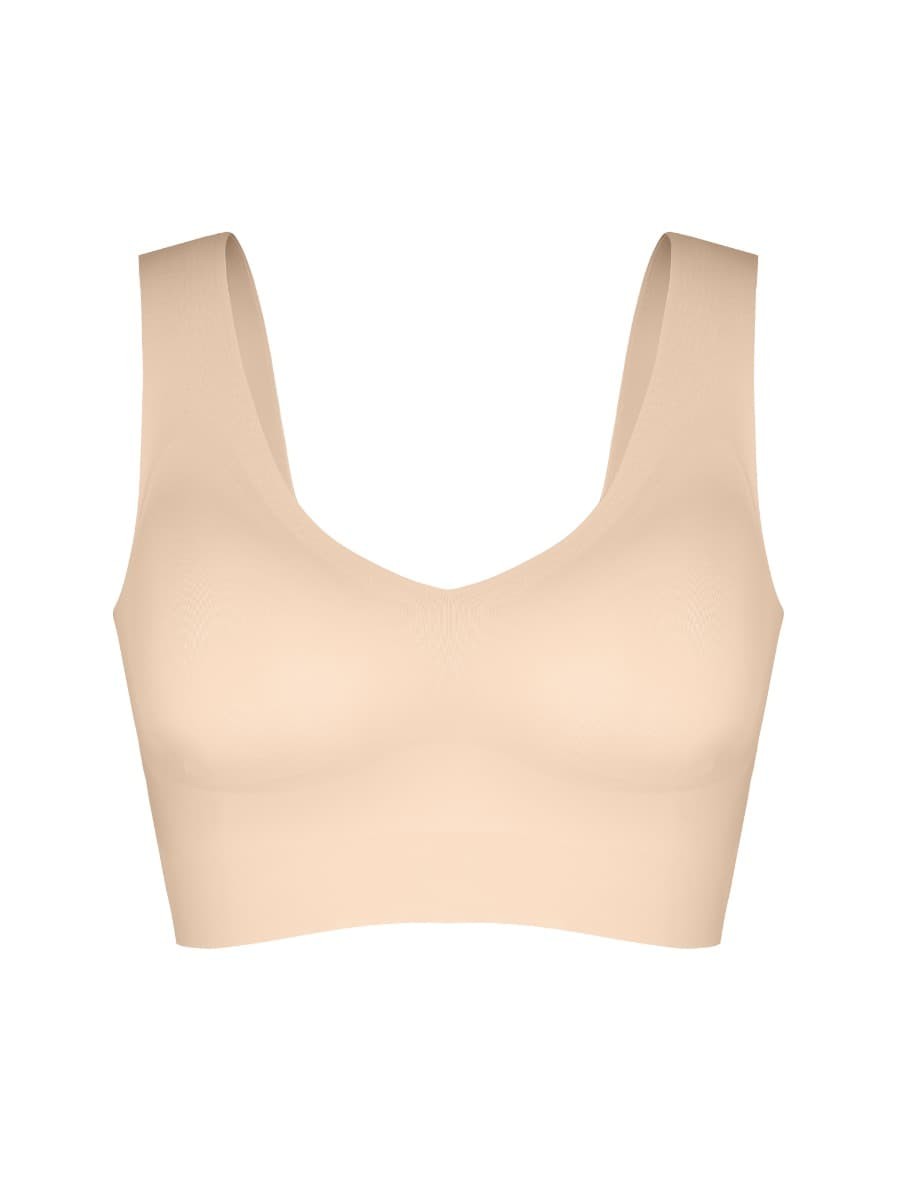 Fitted V-Neck Seamless Bra Tank Top