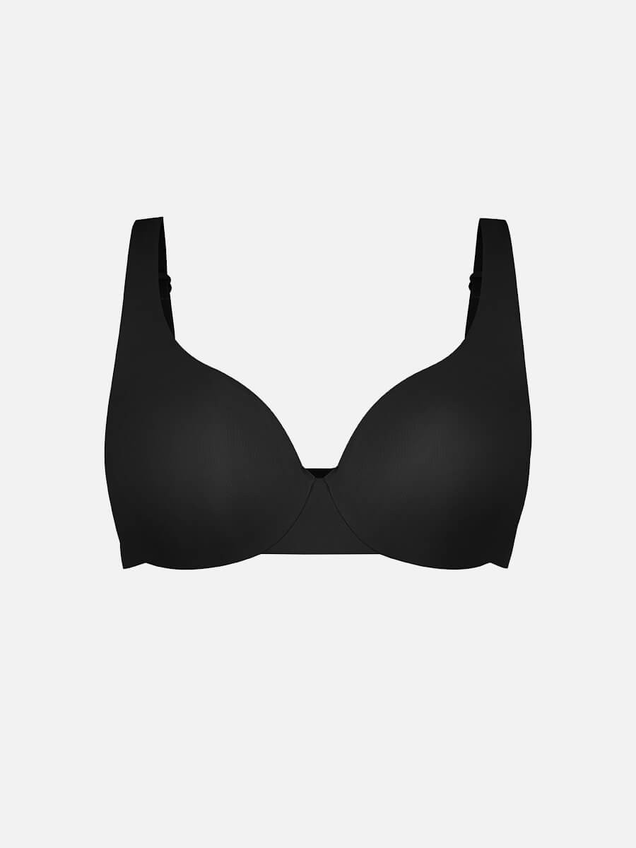 Unpadded Underwired Deep V-Neck Side Support Bra