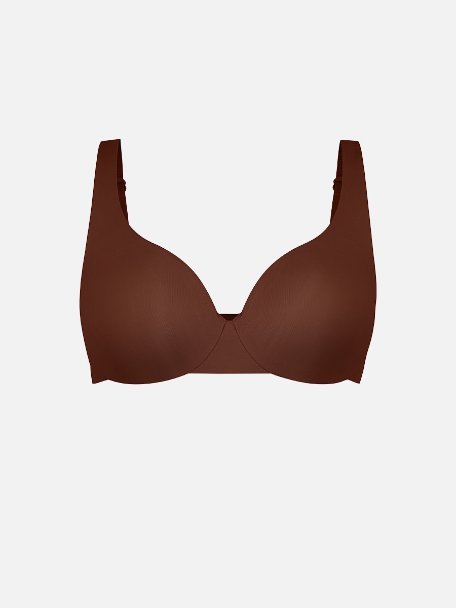 Fashion Unpadded Underwired Deep V-Neck Side Support Bra