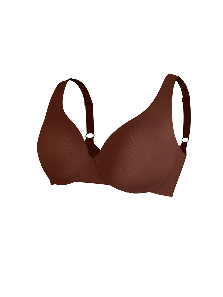 Fashion Unpadded Underwired Deep V-Neck Side Support Bra