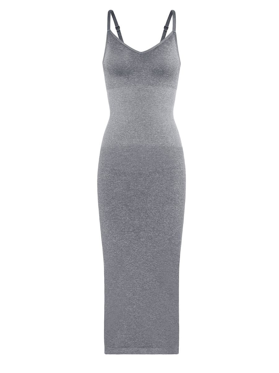 Seamless Spaghetti Strap V-neck Maxi Shaper Dress