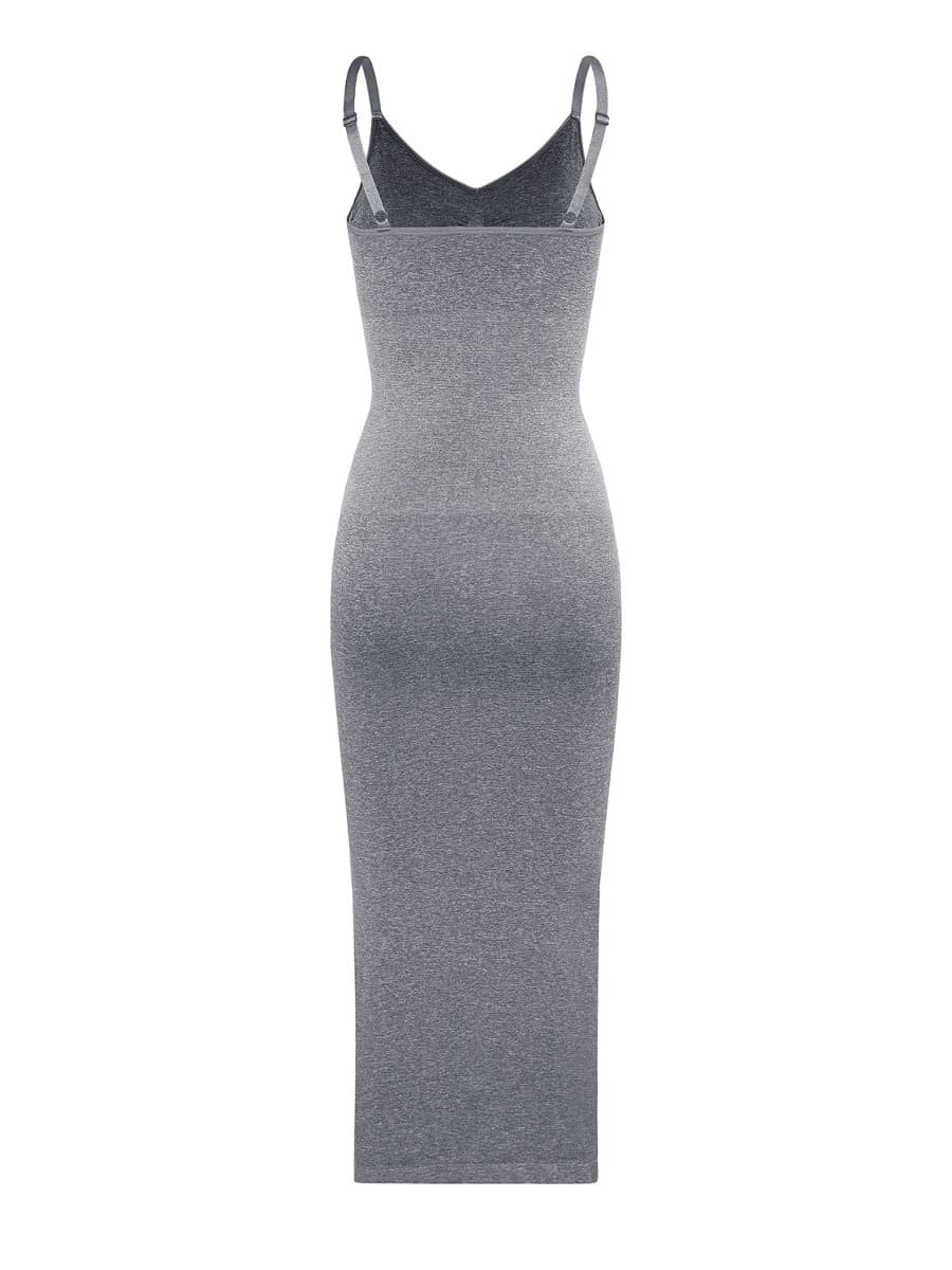 Seamless Spaghetti Strap V-neck Maxi Shaper Dress
