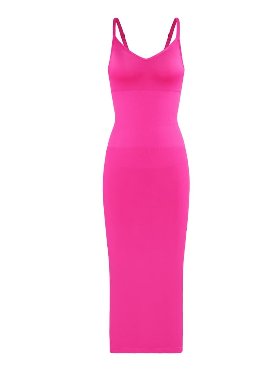 Spaghetti Strap V-neck Maxi Shaper Dress