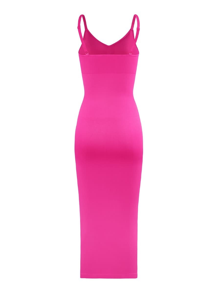 Spaghetti Strap V-neck Maxi Shaper Dress