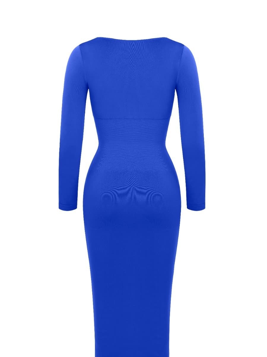 Fashion Square Neck Long Sleeve Shapewear Dress