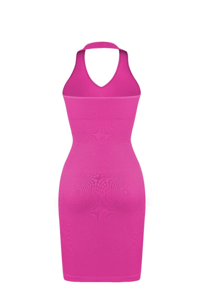 Seamless Halter Neck Deep U Outer Wear Shaping Dress