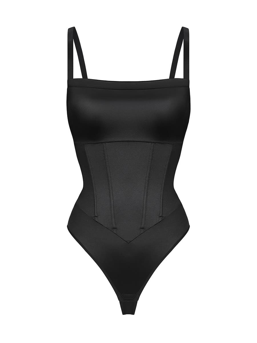 Built-in Corset Bodysuit Pleated Skirt Two-Piece Set with Removable Coasters