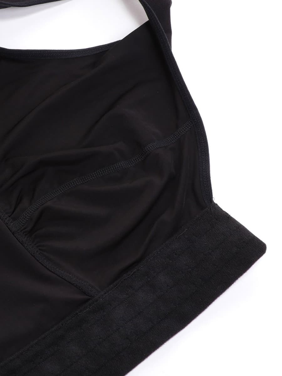 Big Size Floral Lace Full Compression Body Shaper Wide Straps Hooks