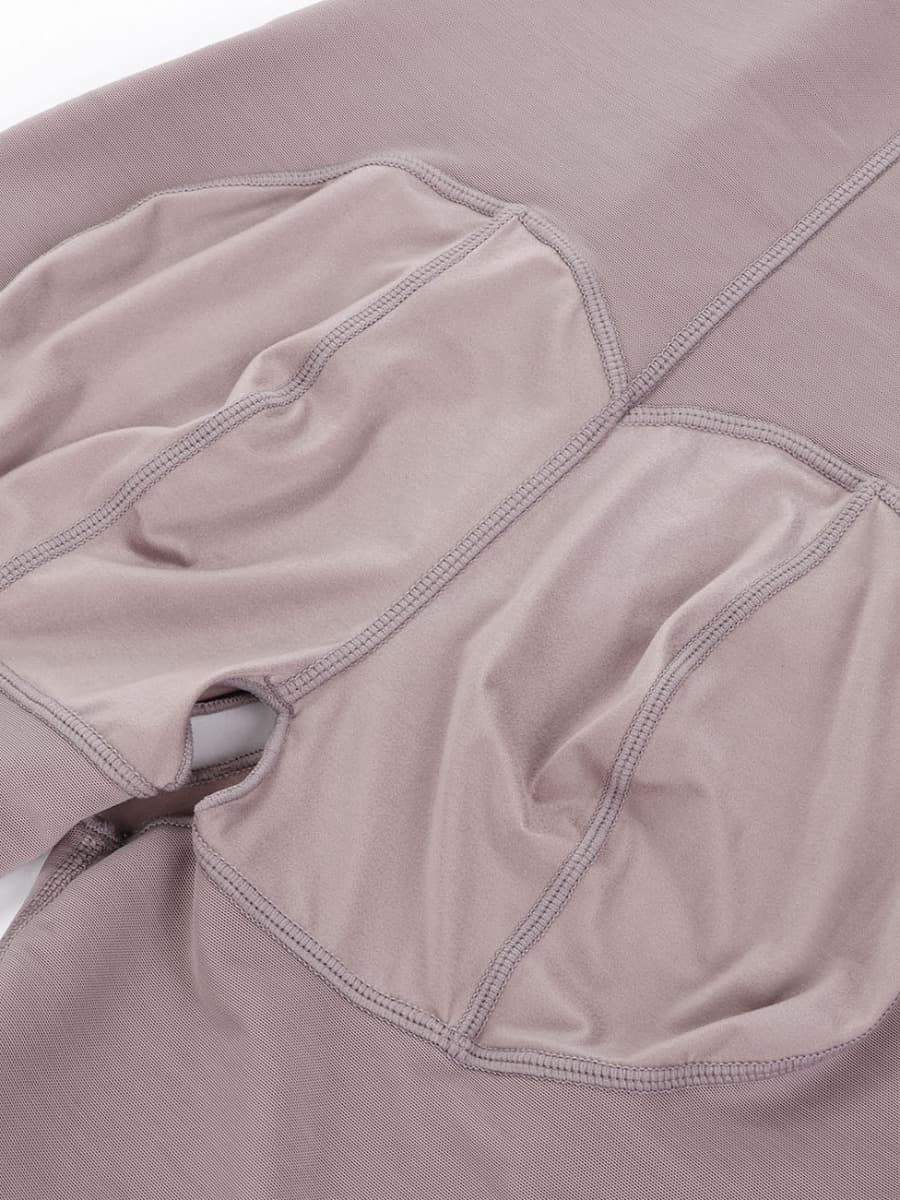 Brown Plus Size Full Body Shaper With Open Crotch Hourglass Figure
