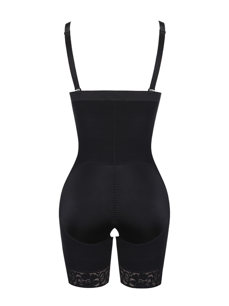 Black Detachable Straps Full Body Shaper Big Size Fat Burning