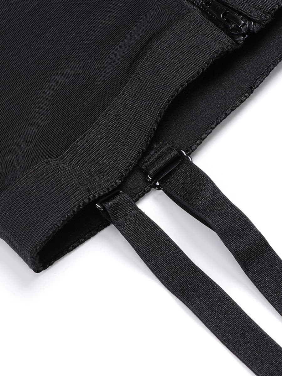 Black Detachable Straps Full Body Shaper Big Size Fat Burning