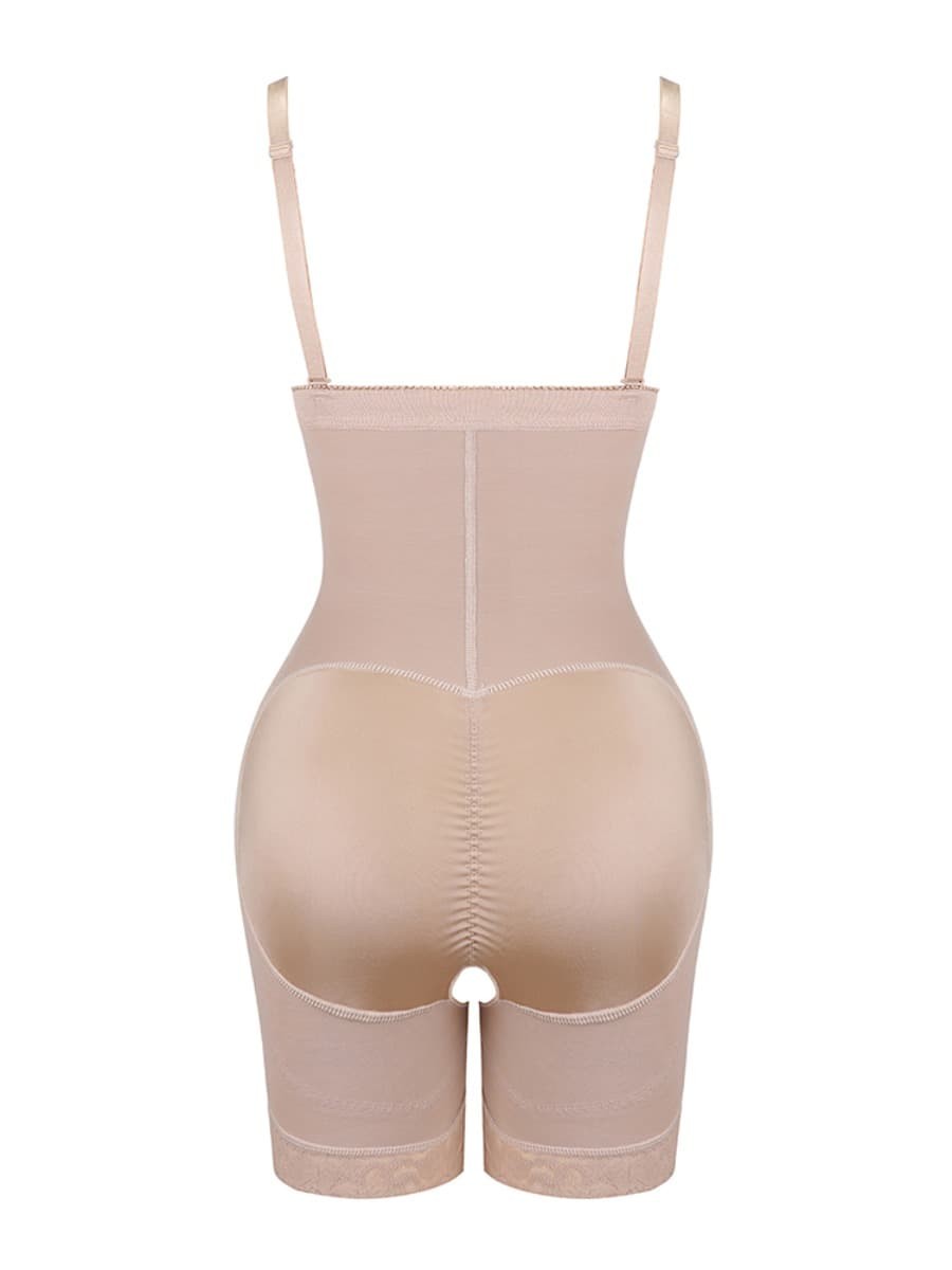 Skin Zipper Plus Size Detachable Straps Body Shapewear Flatten Tummy