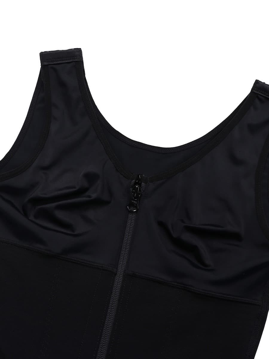 Black Full Body Shaper Lace Trim Large Size Elastic