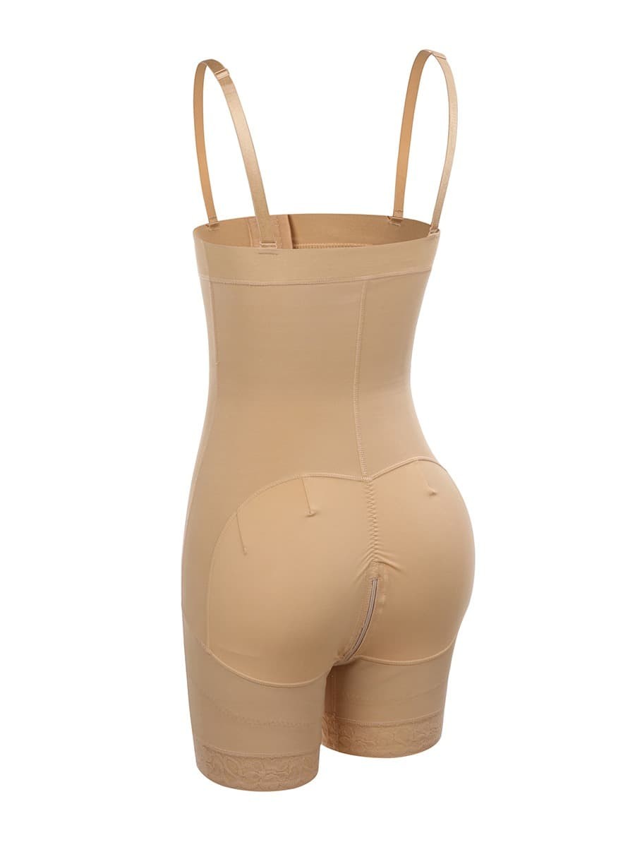 Skin Color Adjustable Strap Bodysuit Plus Size Full Body Shaper