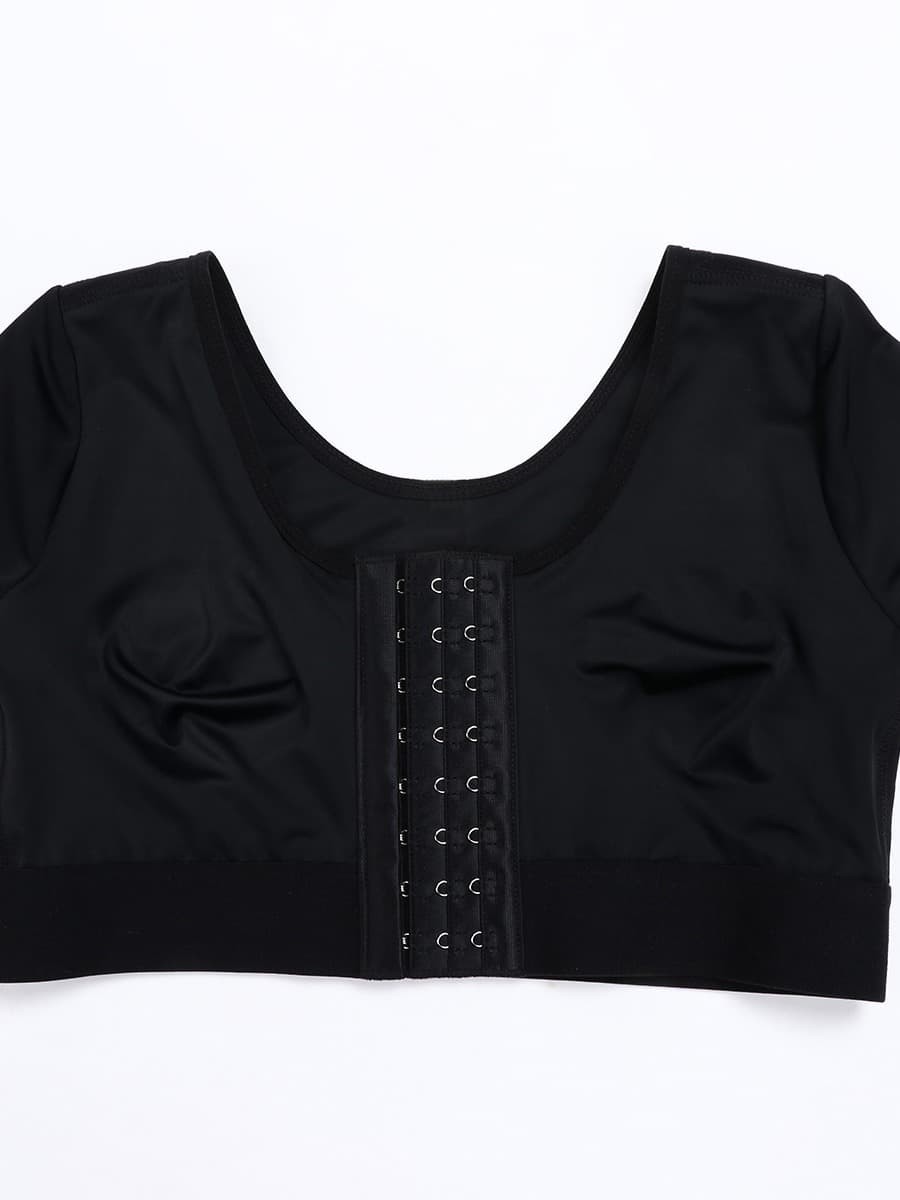 Contouring Sensation Black Crop Shapewear 3-Row Hooks Plus Size Tight Fitting