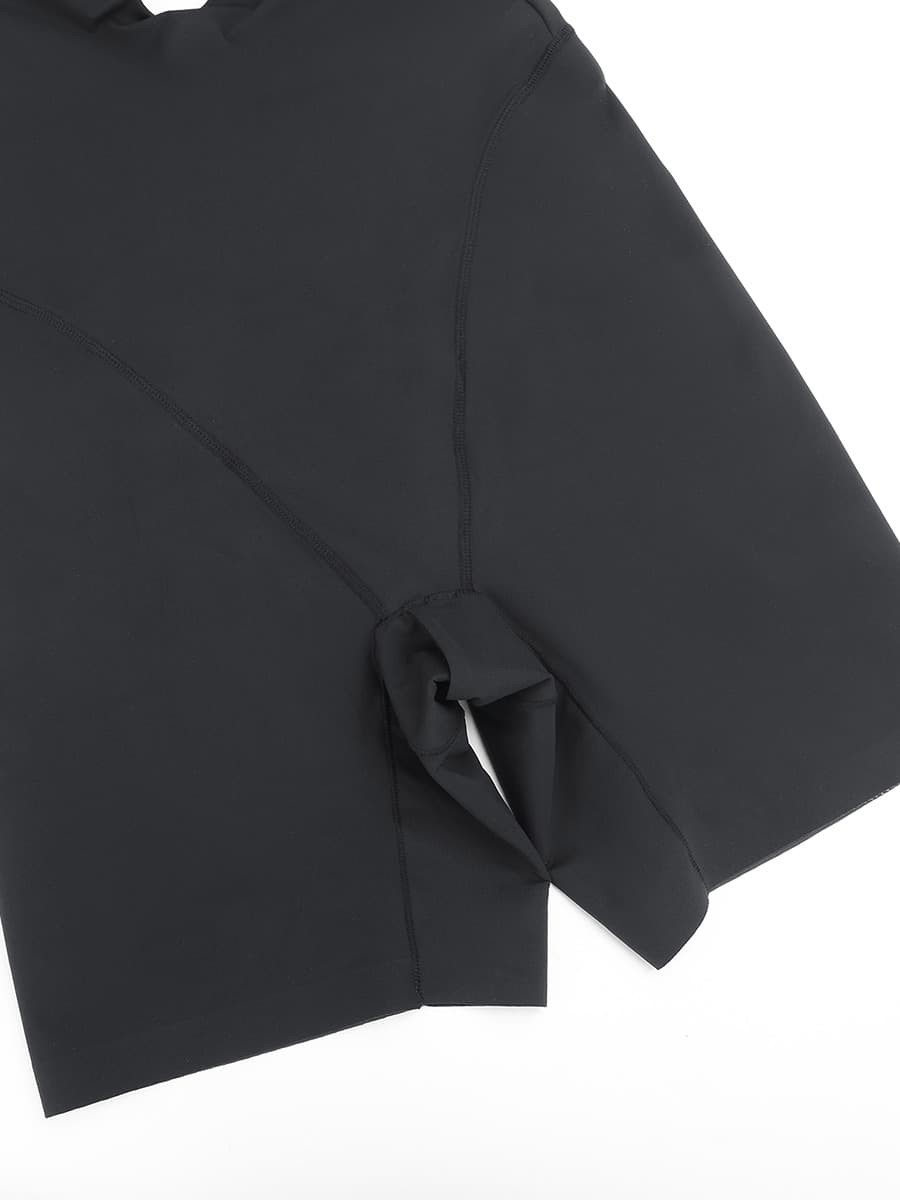 Plunge Low-Back Mid-Thigh Shapewear With Removable Hip Pads