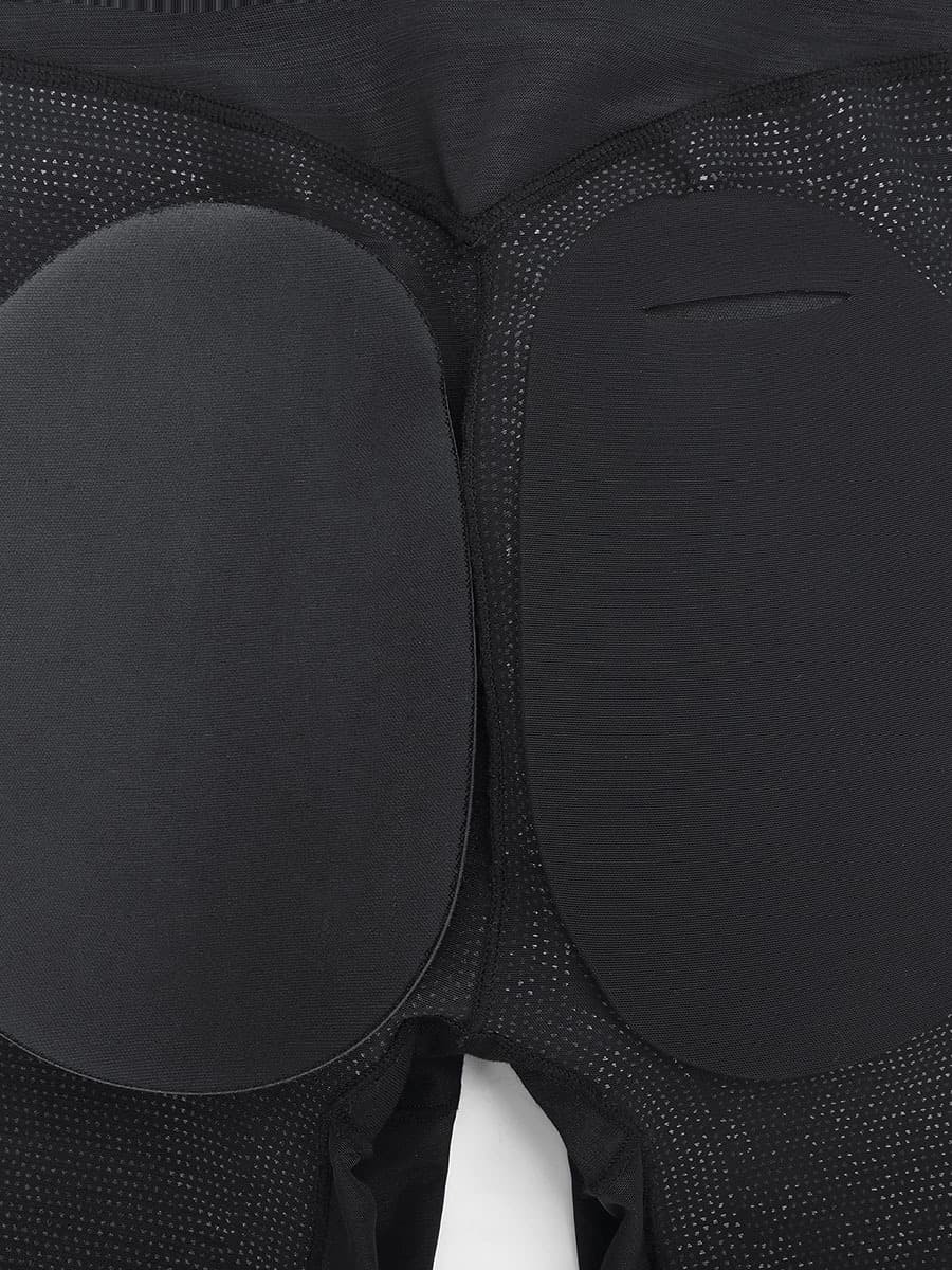 Plunge Low-Back Mid-Thigh Shapewear With Removable Hip Pads