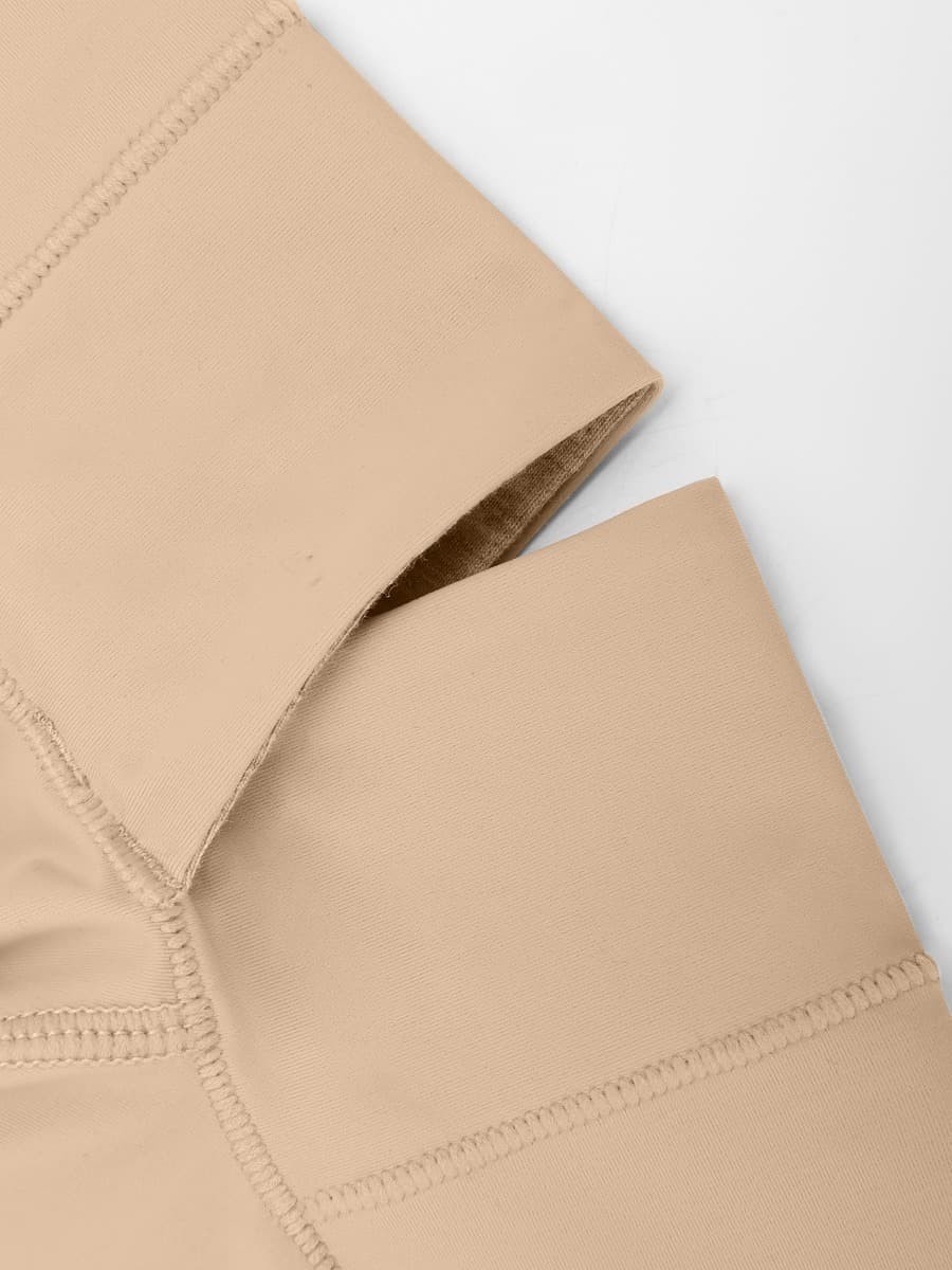 Fashion Plunge Low-Back Mid-Thigh Shapewear With Removable Hip Pads