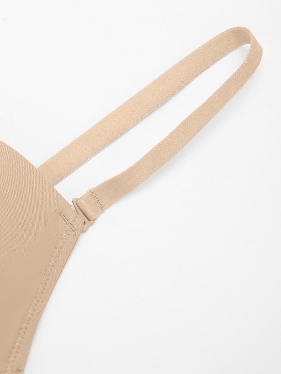 Fashion Plunge Low-Back Mid-Thigh Shapewear With Removable Hip Pads