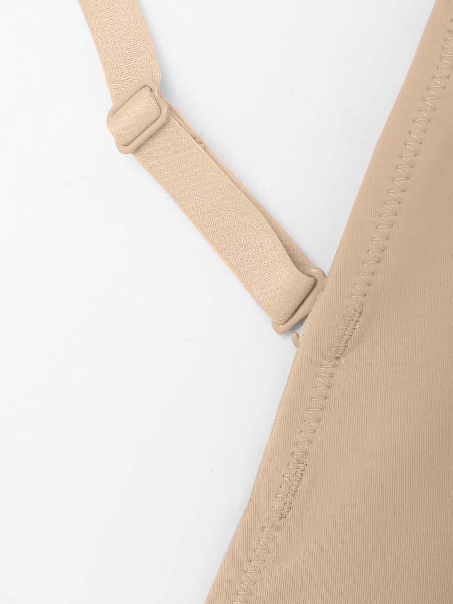 Fashion Plunge Low-Back Mid-Thigh Shapewear With Removable Hip Pads