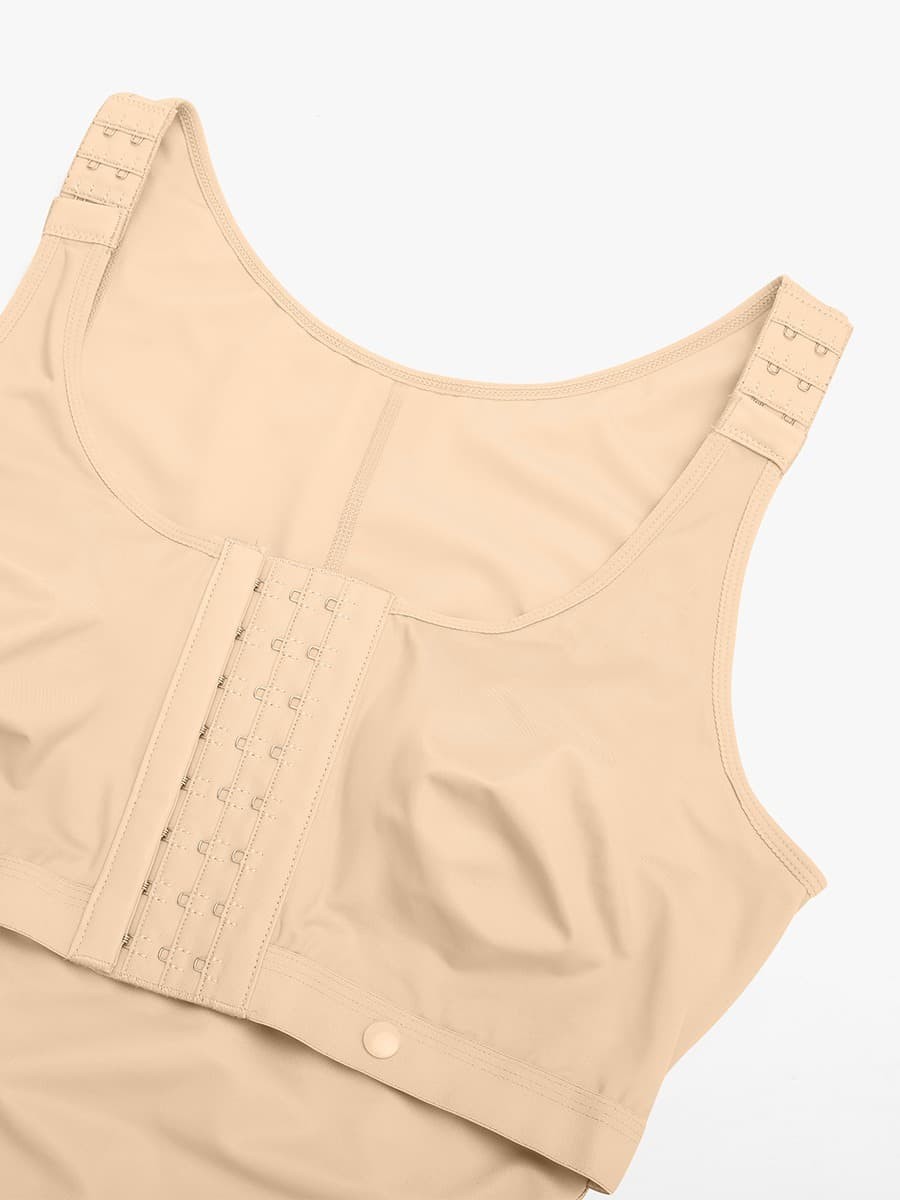 Fashion Post-Operative Breast-Covering Side-Zip One-Piece Bodysuit