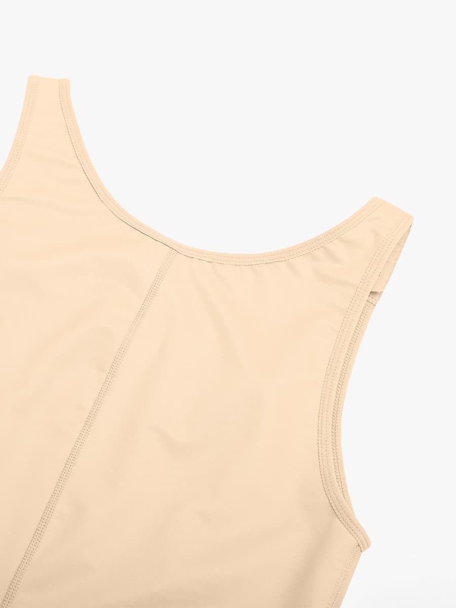 Fashion Post-Operative Breast-Covering Side-Zip One-Piece Bodysuit